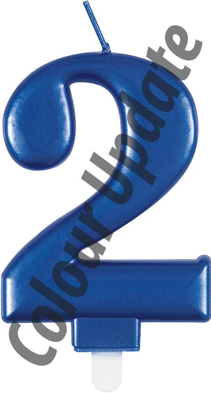 Number 2 Blue Candle