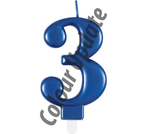 Number 3 Blue Candle
