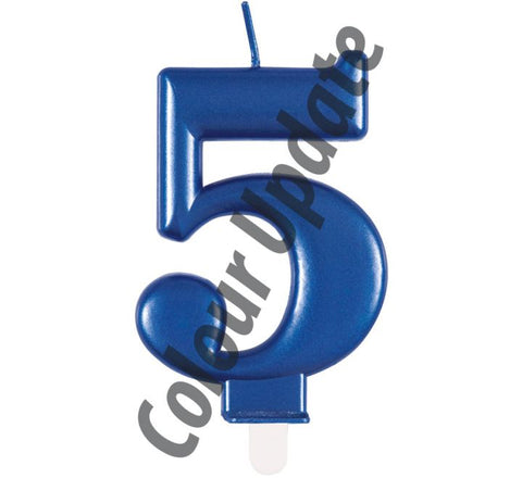 Number 5 Blue Candle