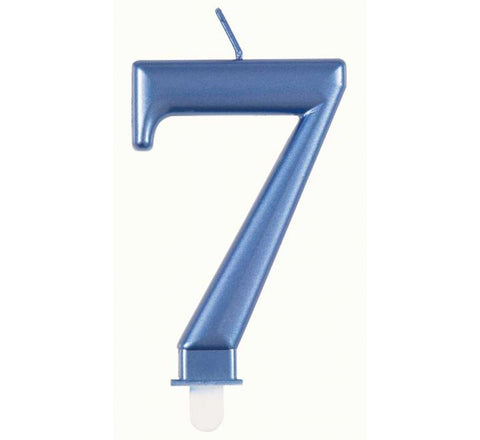 Number 7 Blue Candle