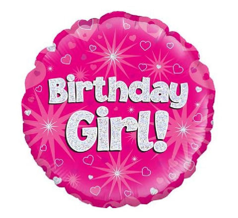 BIRTHDAY GIRL HOLOGRAPHIC FOIL(Helium)