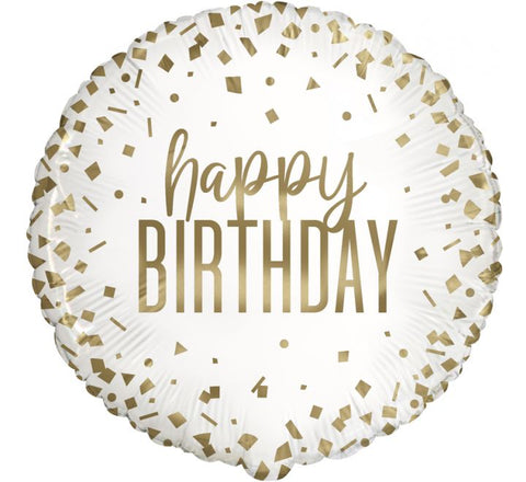 GOLD BIRTHDAY CONFETTI FOIL BALLOON (Helium)