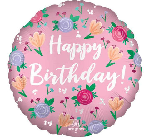 HAPPY BIRTHDAY PEONY FOIL BALLOON (Helium)