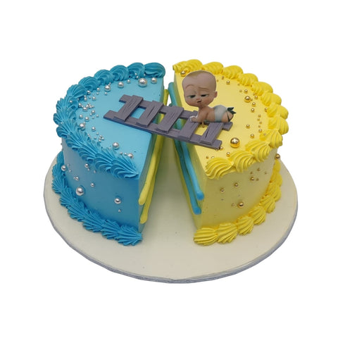 Half-and-Half Baby Shower Cake