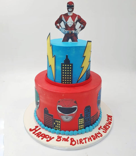 Power Rangers 2 tier Cake