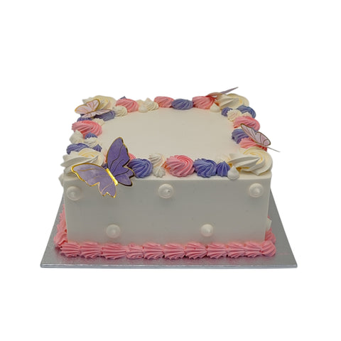Pastel Swirl Square Cake