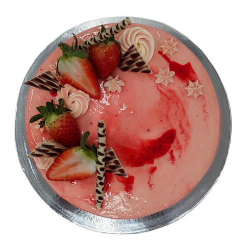 American Style Strawberry Baked Cheese Cake