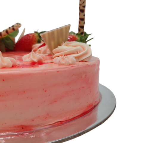 American Style Strawberry Baked Cheese Cake