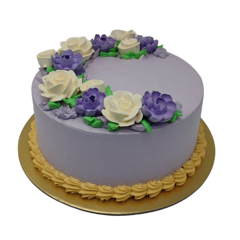 Purple And White Flower Cake