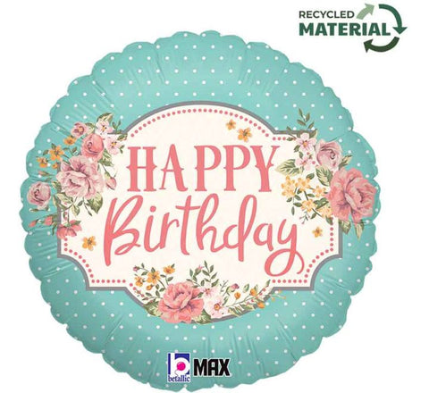 VINTAGE BIRTHDAY FOIL BALLOON(Helium)