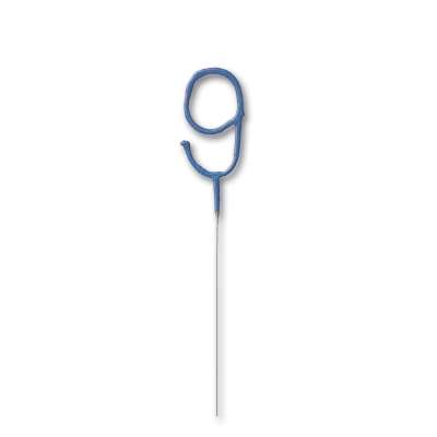 Birthday Blue Glitz Number 9 Sparkler