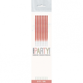 Birthday Rose Gold Glitz Sparklers 7", 8ct