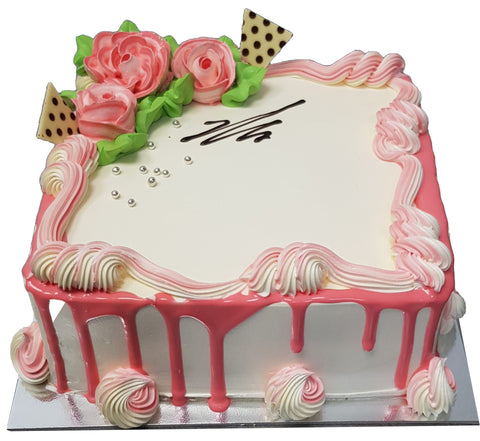 Pink Drip Square Cake