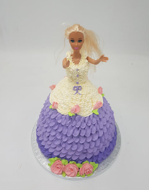 Purple Barbie Cake Inch Vanilla Sponge with Vanilla Fresh Cream