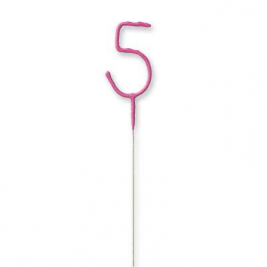 Birthday Pink Glitz Number 5 Sparkler