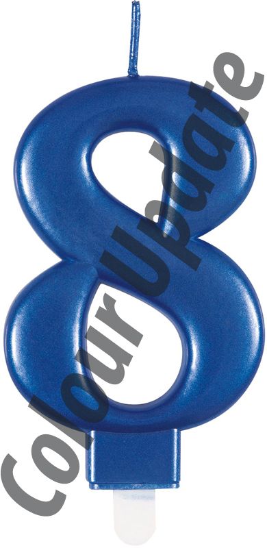 Number 8 Blue Candle