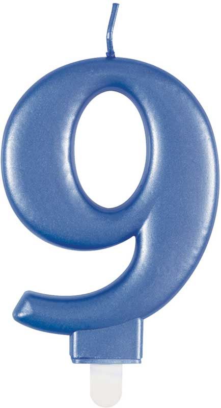 Number 9 Blue Candle