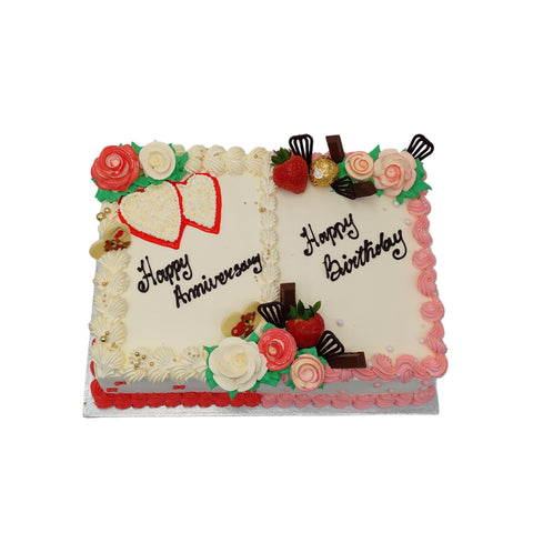 Birthday With Anniversary Cake