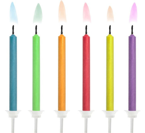 COLOURED FLAMES BIRTHDAY CANDLES