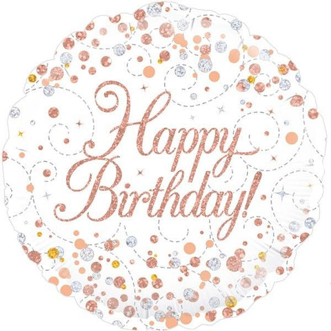 FIZZ BDAY WHITE & ROSE GOLD FOIL