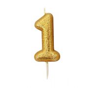 Number 1 Gold Candle