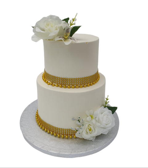 Ivory Elegance Tower Cake