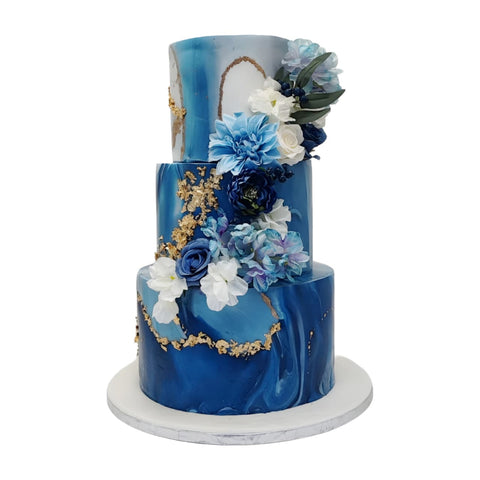 Ocean Bloom Anniversary Cake