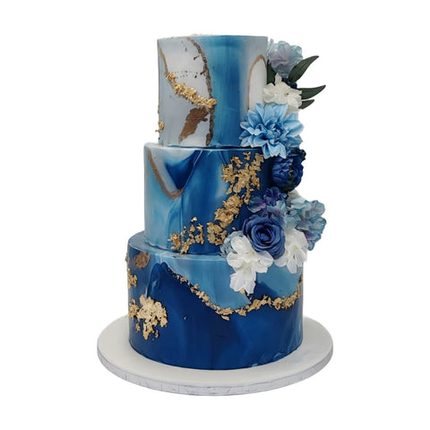 Ocean Bloom Anniversary Cake
