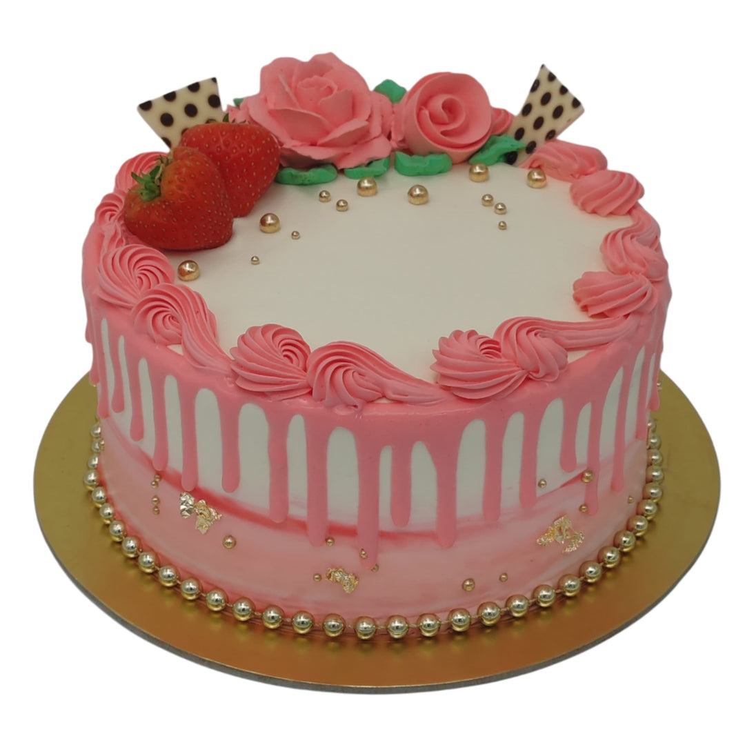 Buy Pink Drip Round Cake Online – Stylish Birthday & Celebration Cake ...