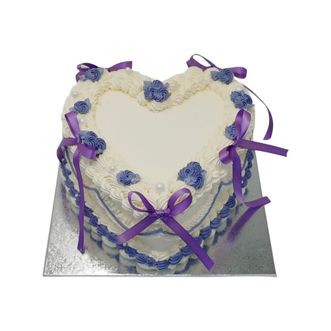 Purple Pearl Delight Heart Cake