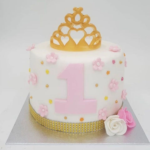 Gold Crown Birthday Cake