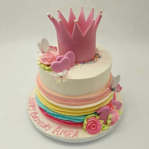 Pink Crown Birthday Cake