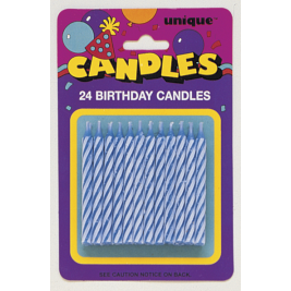 Blue Spiral Birthday Candles, 24c