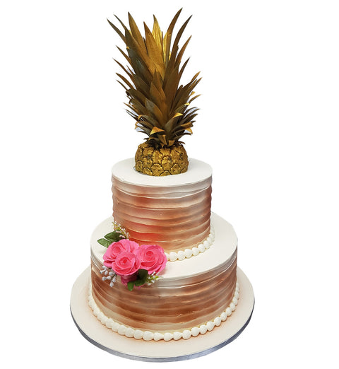 Gold Pineapple Wedding Cake