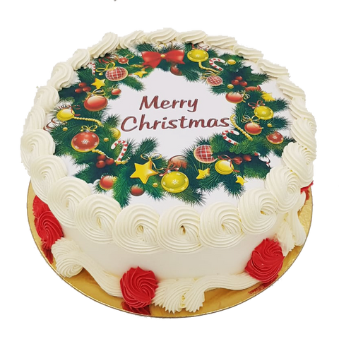 Christmas Wreath Cake - 8 Inches