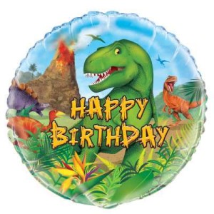 Dinosaur Happy Birthday Balloon - 18" Inflated
