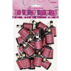 Pink Glitz Holographic Poppers - 20pk